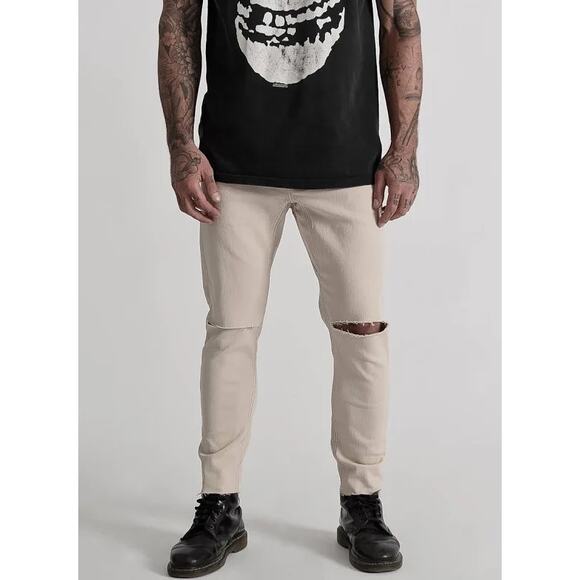 NWT Man x One Teaspoon LSTONE Mr Blues Denim Jeans | Stone | 8-10 - Picture 1 of 12